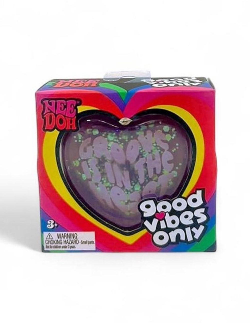 Purple NeeDoh Good Vibes Only Heart Squishy